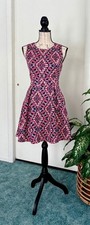 FOREVER 21 Women’s S Sleeveless Geometric Fit & Flare Dress Multicolor
