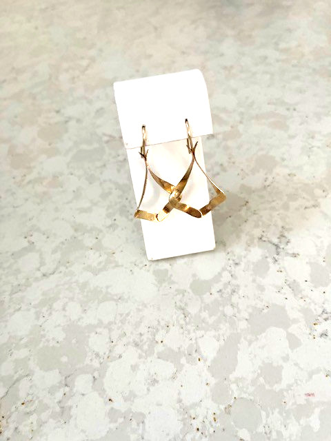 Yellow gold dangle earrings - image 3