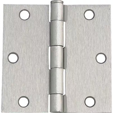 3-1/2 In. Square Corner Satin Nickel Door Hinge Value Pack 3 per Pack