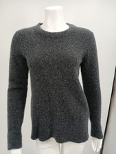 Minnie Rose Fuzzy Cashmere Blend Charcoal Gray Pullover Sweater Size M