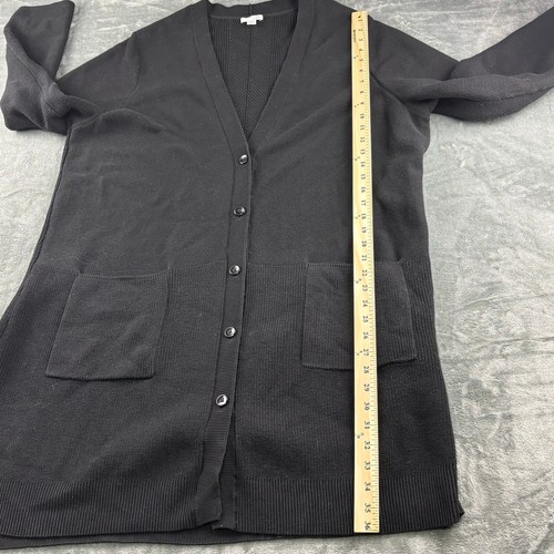 J Jill Sweater Women’s 2X Cardigan Waffle Knit Minimalist Long Academia Black - Afbeelding 11 van 13