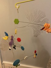 Handmade Multicolor Nursery Rhymes Mobile Moon Cow Cat Dog Flowers for Crib