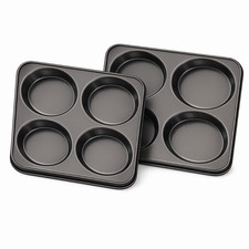 2 x 4 Cup Yorkshire Pudding Muffin Tray Non Stick Pan Tin Tart Dessert Bun Tray
