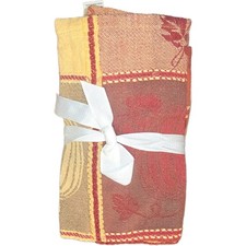 Harvest Pumpkin Patchwork Woven Kitchen Towels Set 4 Autumn Thanksgiving Decor