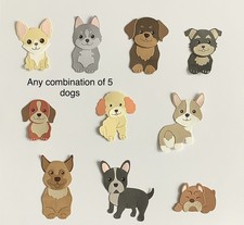 5x Mix & Match Dogs Die-cut Toppers Embellishments for Card Making & Papercrafts