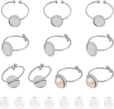 8 Stück Edelstahl Ringrohling Mit Verstellbarer Ovaler Basis 8 Stück Glascabocho