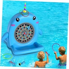 Swimming Pool Toys for Kids, 2-in-1 Inflatable Floating Dart Board Water Game, 