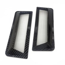 1pair Car Carbon Fiber Style Hood Vent Louver Cooling Panel Trim Universal Assy