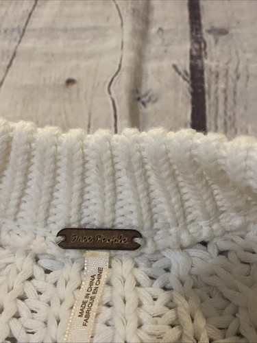 Free People Take Me Home 100% cotton Ivory Sweater Size Small - Picture 15 of 19