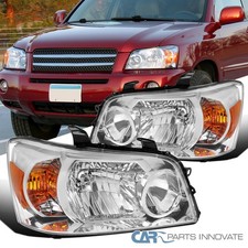 Fits 2004-2007 Toyota Highlander Halogen Headlights Lamps Leftright Pair