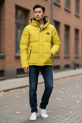 Penfield Men's Equinox Puffer Jacket Snow Ski Winter Size XL NWT Yellow Green