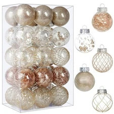 30pcs Christmas Transparent Decorative Balls 6cm Christmas Tree Pendant Holiday 