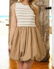 Gilli Bubble Hem & Stripe Dress Multi