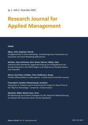 Research Journal for Applied Management - Jg. 1, Heft 2 Cordelia Friesendorf