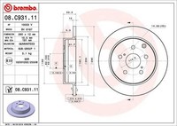 Pack Von 2 - Bremsscheibe 08.C931.11 Brembo FüR Toyota