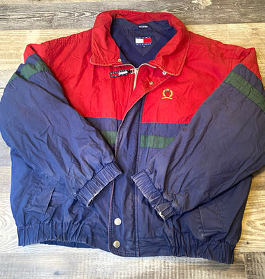Tommy Hilfiger Colorblock Full Zip Snap Front Logo Jacket Men s Size L