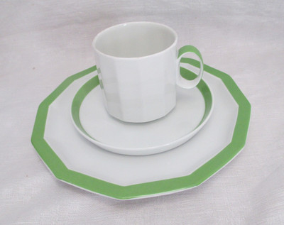 Kaffeegedeck  von Rosenthal , Polygon , Sunion grün, Tasse, Untere, Kuchenteller