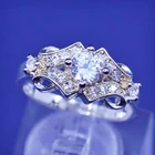 Size 5.5, vintage vermeil gold over sterling 925 silver ring with cluster Cz