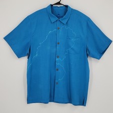 Tommy Bahama Coastal Breeze IslandZone Shirt XL Blue Hawaiian Camp Resort Wear