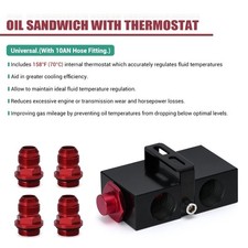 Oil Filter Sandwich Adaptor With In-Line Oil Thermostat AN10 fitting Oil Adapter