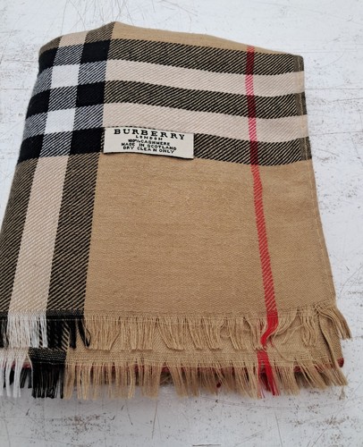 Vintage Burberry London Cashmere Nova Check Shawl/Scarf, Made In Scotland. - Picture 2 of 14
