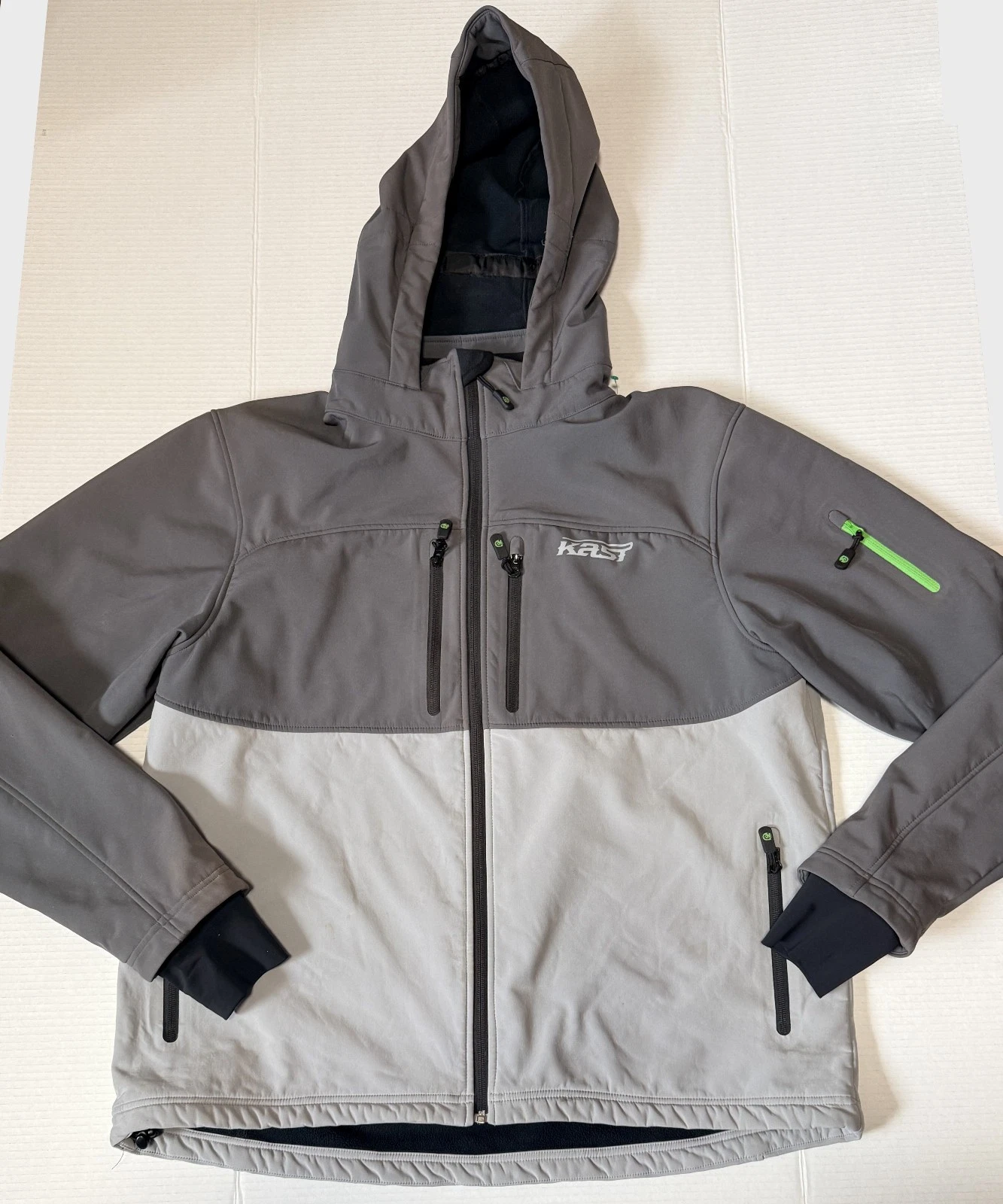 KAST Extreme Fishing Gear - Men's Gray Full Zip Hooded Jacket - Size X-Large XL
