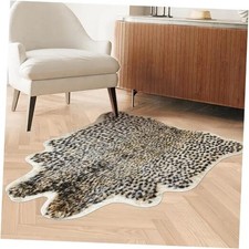 Cheetah Print Rug Leopard Carpet Small Faux Cowhide Skin Fur Area Rug Animal