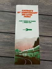 Vintage Amtrak 1982 10th Anniversary See Level Fares Train Travel Brochure