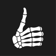 Skeleton Thumbs Up Hand Vinyl Decal Bone Fingers Sticker