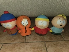Lot of 4~6" South Park Plush Toys Cartman, Kenny, Stan & Butters