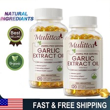 2x Garlic Extract Oil Cholesterol Health Support Antioxidant 120 Softgels