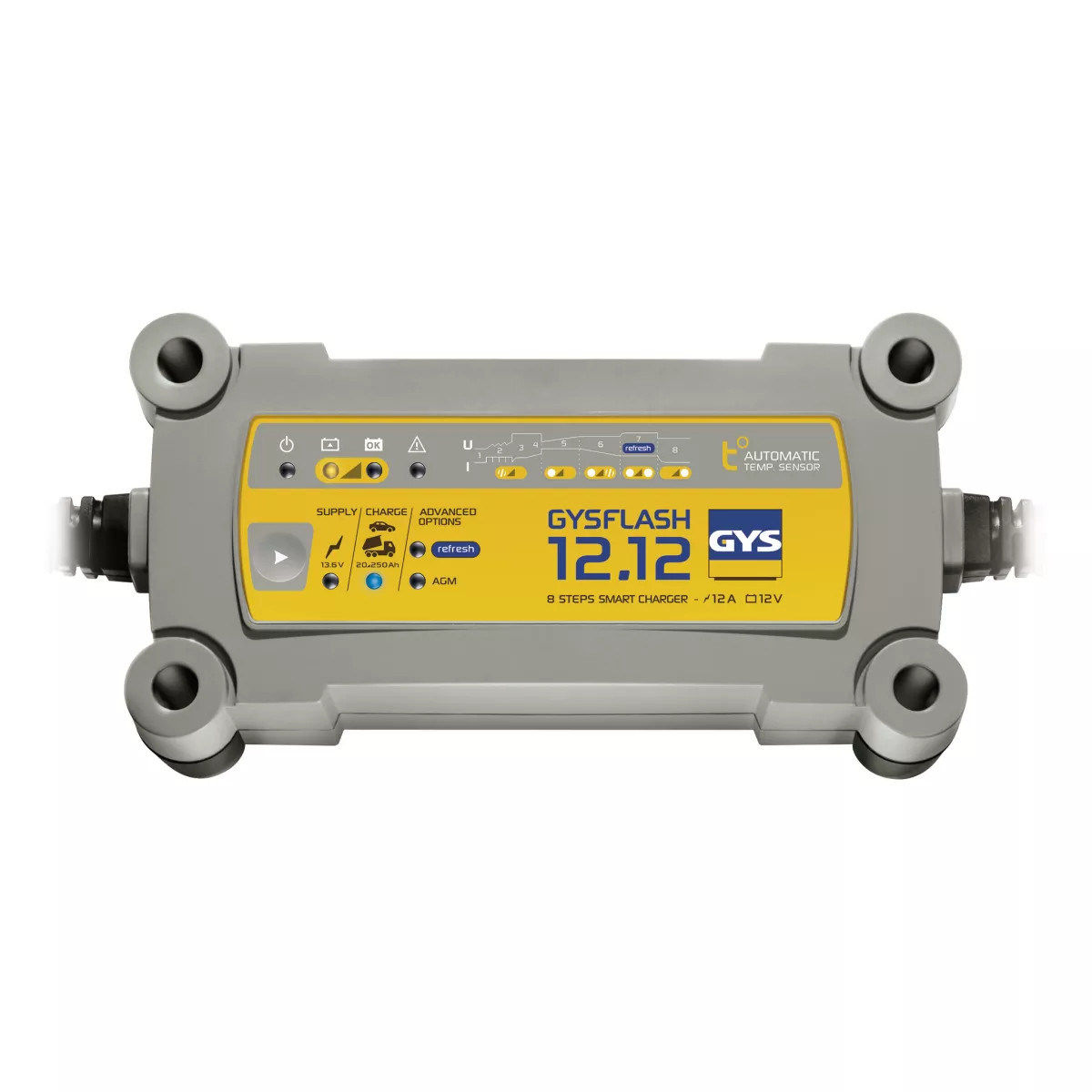 Chargeur de batterie GYSFLASH 12.12 automatique pour motos et voitures 12V