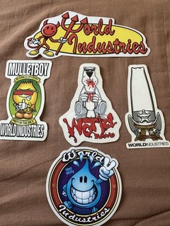 Vintage original world industries wet Willy Skateboard Sticker lot!!