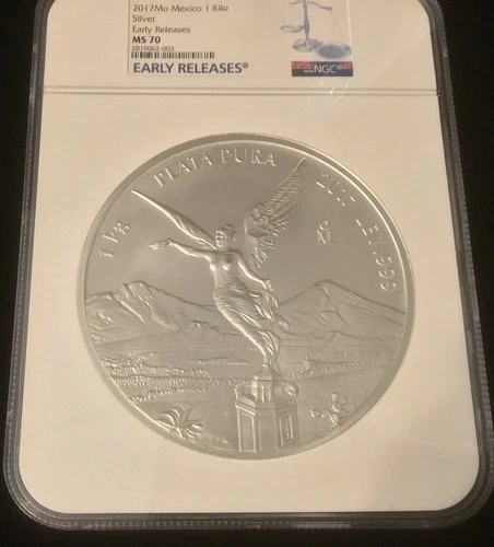 2017 Mexico Kilo .999 Silver BU-NGC MS70-Key Date **200 Minted** 1 of 2 Coins!