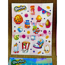 Lote de 4 pegatinas Shopkins 2013 alce + hojas para colorear año de lanzamiento