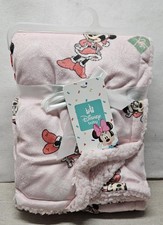 Disney Baby Minnie Mouse Holiday Christmas Pink Baby Blanket 30"X 40"/New