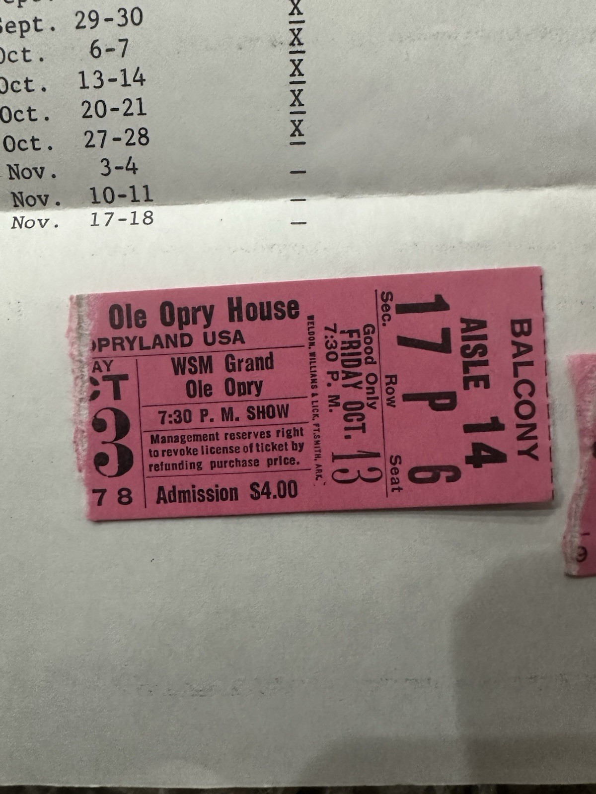 Vintage 1978 Opryland Ephemera Lot Tourist Souvenir Ticket Stubs Postcards Rare