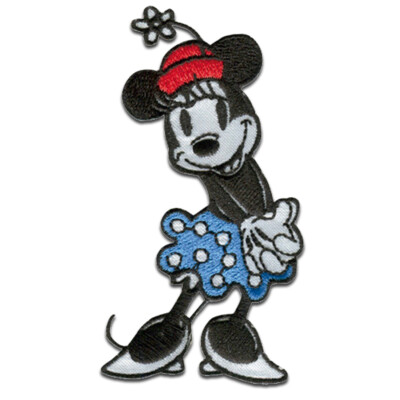 Aufnäher / Bügelbild - Mickey Mouse 90 Jahre Minnie Disney - blau - 4,5x8,2cm