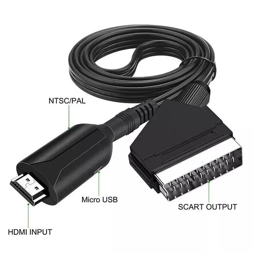 Portable HDMI to SCART Converter Cable Video Audio Adapter Lead 1M for HD TV DVD - Picture 5 of 11