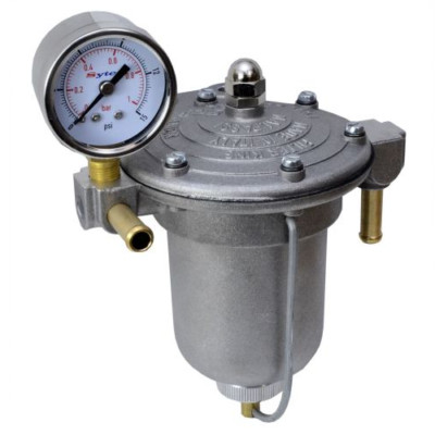 MALPASSI ALLOY FILTER KING 85mm FUEL PRESSURE REGULATOR + GAUGE 