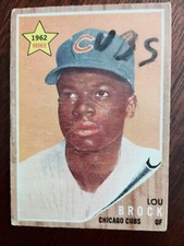 1962 TOPPS #387 ROOKIE LOU BROCK CHICAGO CUBS POOR CONDITON AND LOW SHIP