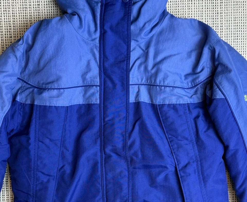Columbia Sportswear Niñas 14/16 Azul Invierno Abrigo Chaqueta Cremallera Completa Bolsillos con Capucha Foto 4 de 4