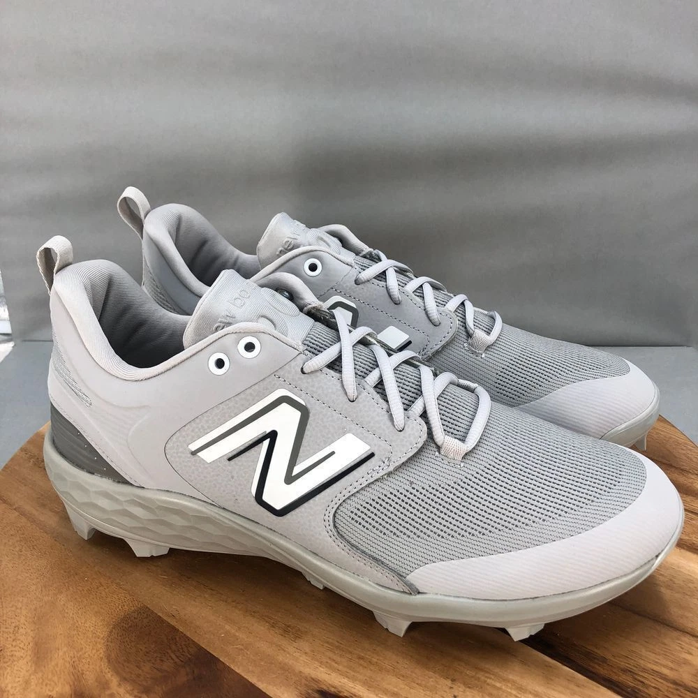 New Balance Fresh Foam 3000 v6 Molded Baseball Cleats Grey White Mens16 PL3000G6 Size 16 Mens New Balance PL3000G6 Fresh Foam 3000 V6 Molded  main image 2