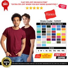 Hanes 5250T Men's 100 Cotton Comfortsoft Crew Short Sleeve Authentic-T T-Shirt