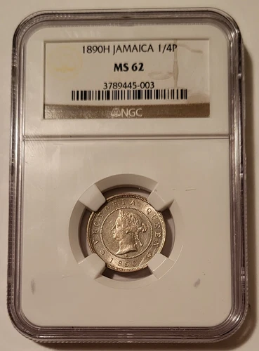 Jamaica Victoria 1890 H 1/4 Penny Farthing MS62 NGC