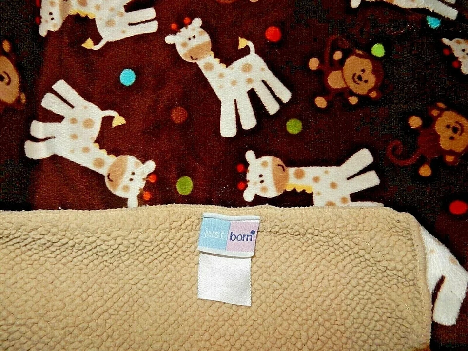 Manta edredón 1D recién nacido jirafa mono lunares terciopelo sherpa bebé cuna Foto 3 de 4
