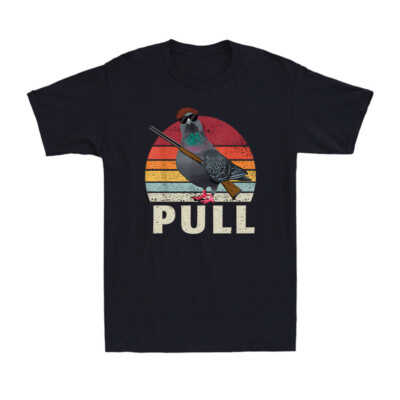 Pull Clay Pigeon Target Trap Shooting Skeet Shooting Gun Men's Cotton T-Shirt