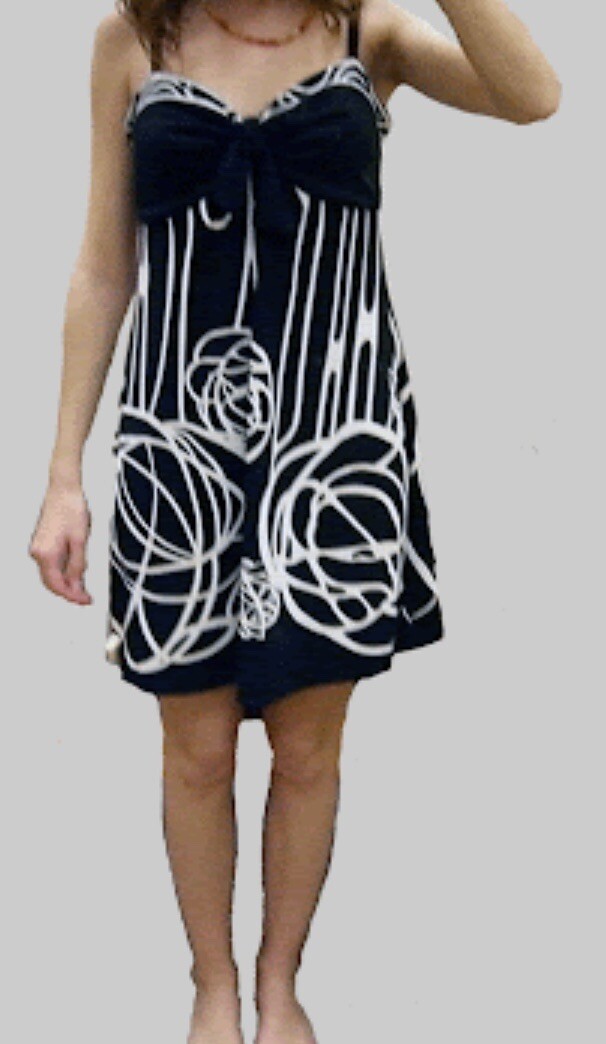 BCBG Max Azria Empire Waist print jersey dress knee length size M