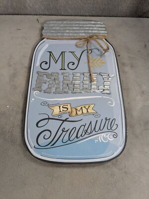Barn Yard Designs My Family Is My Treasure Wall Hanging Sign 14  X 8 