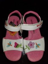 NewGirlAgathaRuizDeLaPradaSpain WhitePinkLeather DressPartySandal Flat 13/E30 90